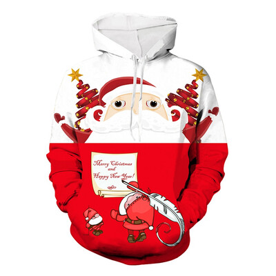 

Tailored Christmas Women Men Couples Print Long Sleeve Hoodie Sweatshirt Pullover Tops