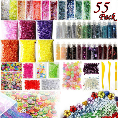 

JPGIF Slime Supplies Kit 55 Pack Slime Beads Charms Slime Tools For DIY Slime Making