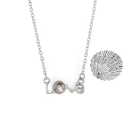 

With Card LOVE Letter 100 Language I love You Necklace For Women Wedding Letter Necklace Jewelry Drop Shipping