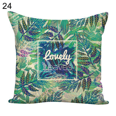 

Letter Leaves Square Throw Pillow Case Cushion Cover Home Sofa Bed Car Decor