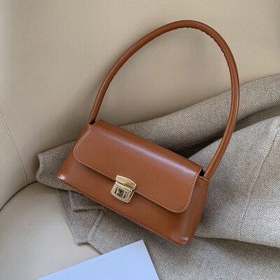 

Tailored Women 2019 New Tote Bag Simple Solid Shoulder Bags Retro Fashion Bags Trendy Bag