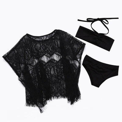 

Kids Girls Swimming Costume Bikini Set Bechwear Swimsuit Cover-Up 3PCS Outfit