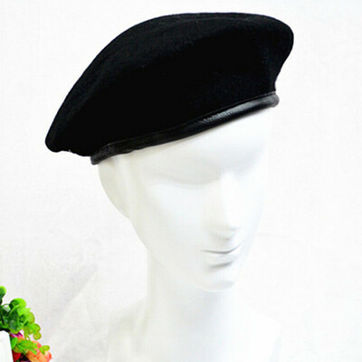 

SUNSIOM Unisex Military Army Soldier Hat Wool Beret MenWomen Uniform Adjustable Cap