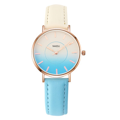 

Fashion Girls Ultra Thin Leather Gradient Watch Reloj De Mujer Famous Designer Watch Women Brand SOXY Sale Item Relogio Feminino