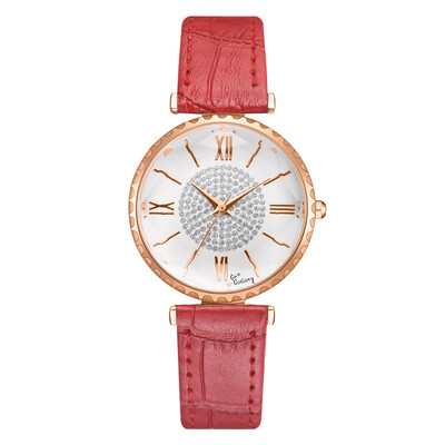 

New womens watch PU belt fashion casual ladies quartz watch foreign fashion watch ladies watch