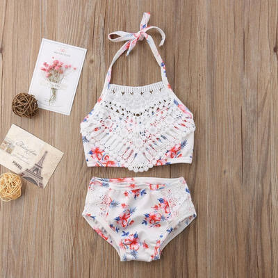 

Fashion Cute 2Pcs Toddler Baby Girl Lace Swimwear Bathing Suit Bikini Outfits Swimsuit Set