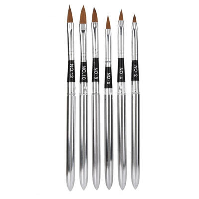 

Greensen 6pcs Nail Art Brushes Stainless Steel Handle Drawing Painting Pen Manicure Beauty Tools