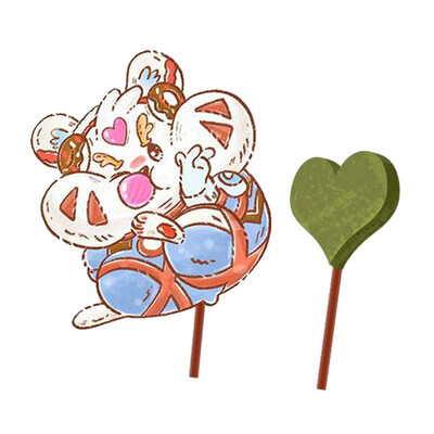 

Catnip Lollipop Covered with Printed Woven Cloth with Polygonum Wand Cat Teeth Toy Snack for Boredom
