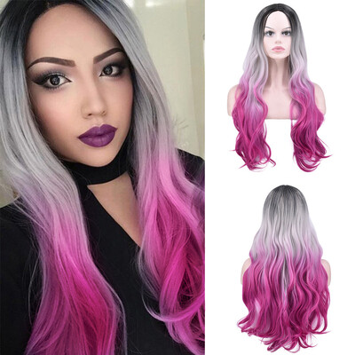 

〖Follure〗Long Wave Curly Hair Wig Synthetic Gradient Wave Curly Long Hair Wigs Fashion
