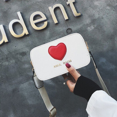 

Tailored Woman Trendy Peach Heart Shoulder Bag Girl Color Collision Campus Style Hand Bag