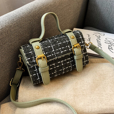 

Internet celebrity ins leisure bag fashion retro woven portable womens bag new 2019 shoulder slanted small square bag
