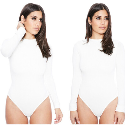 

Starmoon Women Sexy Solid Tight Long Sleeve O-Neck One-Piece Bodysuit