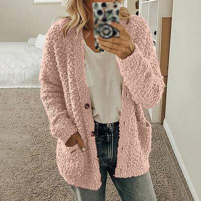 

Womens Autumn Short Coat Knitwear Cardigan Long Sleeve Solid Color Jacket Tops