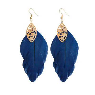 

1 Pair Fashion Hollow out Vintage Leaf Feather Dangle Earrings Women Girls Bohemia Earring Ladys Jewelry