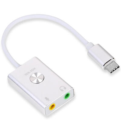 

USB-C Type-C External Virtual HIFI 3D 91CH Sound Card Adapter for Macbook