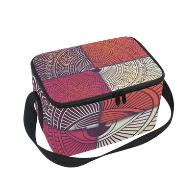 

ALAZA Insulated Lunch Box Four Colors Retro Lunch Bag for Men Women Portable Tote Bag Cooler Bag