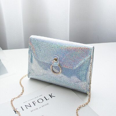 

2019 New Style Sequined Hot Sale Women Flap PVC PU Shoulder Bag Tote Jelly Purse Wallet Handbag Satchel Lady