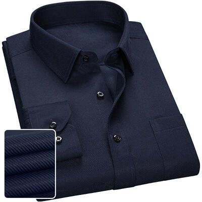 

Male Twill Long Sleeve Shirt Casual Slim Solid Color Mens Shirts For Work