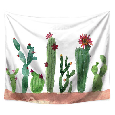 

Fashion Tapestry Green Cactus Style Pattern Decorative Cactus Watercolor Hanging Wall Tapestries Landscape chakra Home Decor