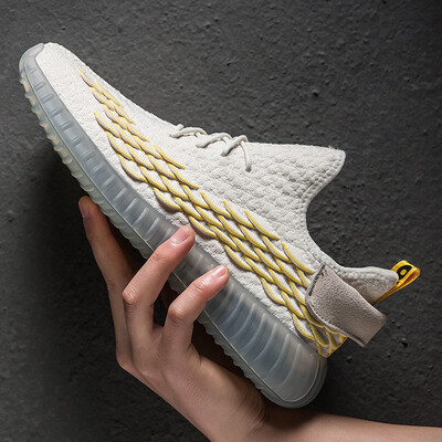 

Spring new fish scales mens shoes fly woven breathable sports coconut shoes Korean version of the tide students comfortable running shoes