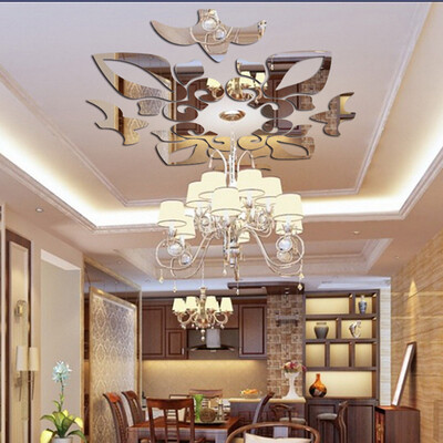 

〖Follure〗Creative Abstract Acrylic Style 3D Wall Stickers Mirror Ceiling Wall Mirrors BK