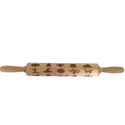 

Xmas Tree Leaf Flower Snowflake Emboss Rolling Pin Baking Cookies Dough Roller