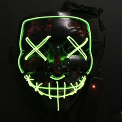 

Led Mask Halloween Party Masque Masquerade Masks Neon Maske Light Glow In The Dark Mascara Horror Maska Glowing Masker Purge