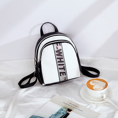 

Fashion WOMENS Mini Backpack Stylish Panel Lettered Webbing Shoulder Bag Multi-functional Small Bookbag Shoulder Bag