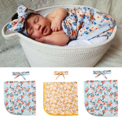 

US Newborn Baby Floral Soft Swaddle Wrap Swaddling Blanket Sleeping Bag Cotton