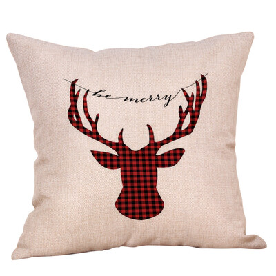 

Tailored Christmas Pillow Case Glitter Cotton Linen Sofa Throw Cushion Cover Home Decor