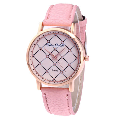 

Houndstooth Women Watch Women Fashion Style Leather Band Analog Quartz Ladies WristWatch Montre Femme Clock Hot Sale Relogio &Ff