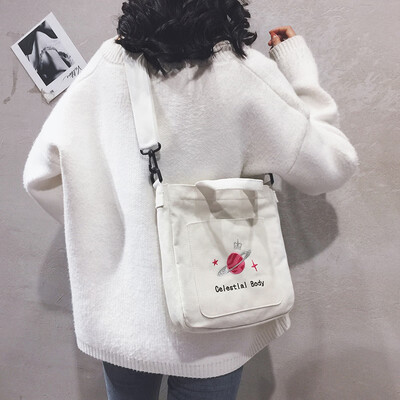 

Portable small bag female 2019 new ins Harajuku student bag Korean version of the leisure wild single shoulder slung canvas bag