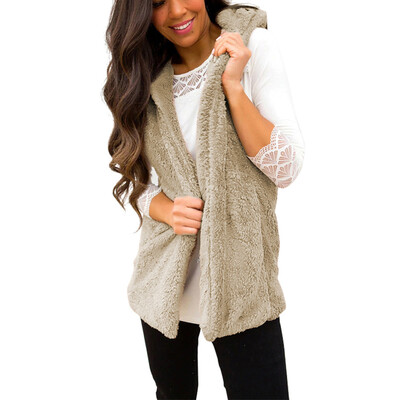 

Toponeto Women Fashion Lady Faux Fur Solid Casual Sleeveless Warm Vest Waistcoat