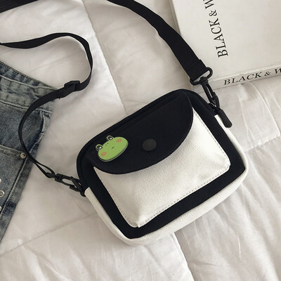 

2019 new chic versatile shoulder bag retro art color canvas bag female fashion casual temperament Messenger bag