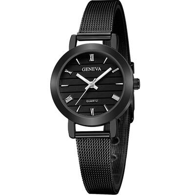 

GENEVA Small Dial Watch Fashion Female Clocks Women Luxury Stainless Steel Dress Quartz Wristwatch Elegant Lady Silver Watches