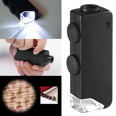 

〖Follure〗Mini Pocket LED Handheld Adjustable Power Zoom 60-100x Microscope Loupe