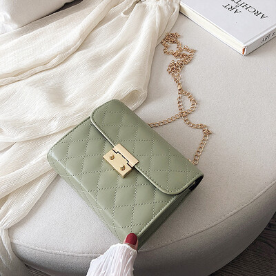 

Casual temperament Sen wild slanting small square bag 2019 new Korean fashion simple rhombic chain shoulder bag
