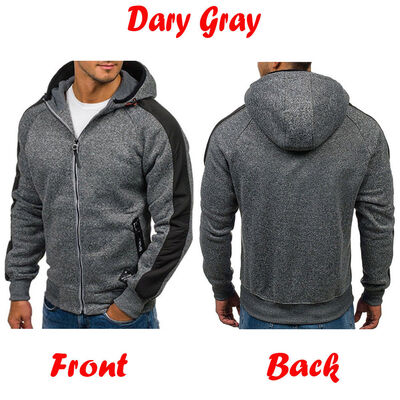 

Fleece Hoodie Mens With Thermal Lined Hood Jacket Sweatshirt Zip Outerwear Warm