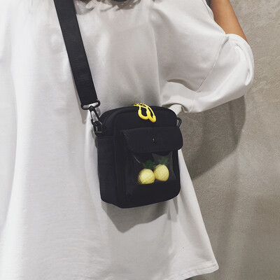 

Canvas small bag female bag 2019 new Korean version of the wild cute mini Messenger bag ins shoulder bag mobile phone bag