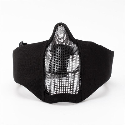 

ZL-V12 Half-face Mesh Mask Impact-resistance Protective Mask Ear Protection Carbon Steel Mesh for Outdoor CS Paintball Match Tacti