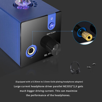 

SMSL SP100 HiFi Tube Headset Amplifier Headphone Amplifier 6N3 Electrical Tube NE5532 Double Op-amp TOCOS Volume Regulating Poten