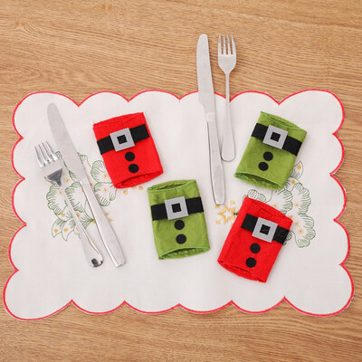 

Tailored 4Pcs Christmas Decorative Tableware Fork Set Christmas Hat Storage Tool