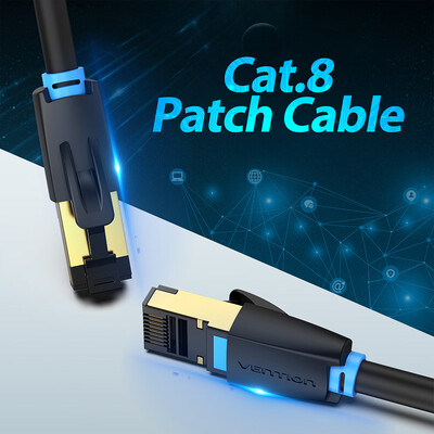 

Vention CAT8 40Gbps Patch Cable Gold-plated Cable PVC Soft Cable with SFTP Shielding LSZH Jacket IKABI 3M
