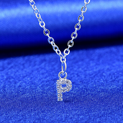 

Sale 1PC Women Girls 26 Letter Pendant Necklace Graceful Unique Adjustable Silvery Letter Pendant Necklaces