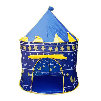 

Portable Folding Blue Play Tent Children Kids Castle Cubby Play House Blue
