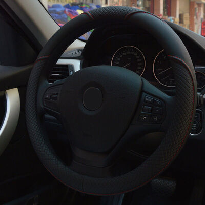 

Fits For 1538cm Auto Car Genuine LEATHER Steering Wheel Cover All Weather New