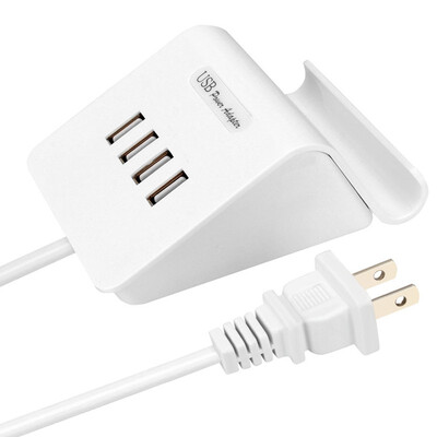 

4 Port USB Charger Desktop Charger with Cell Phone Stand Function Support Apple Android Mobile
