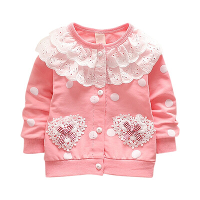 

Autumn Children Baby Girl Outerwear Lace Bow Flower Casual Sweatshirt Kids Outfits Tops