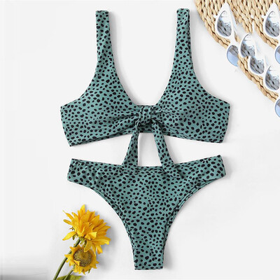 

Roseonmyhand Women Swimwear Beachwear Leopard 2 Pieces Bikini Swimsuit Bathing Suit