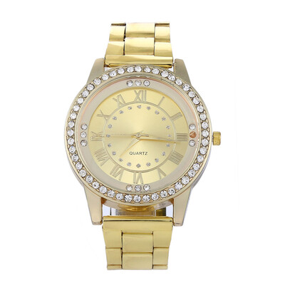 

Diamond Roman Scale Stainless Steel Quartz Men Watch